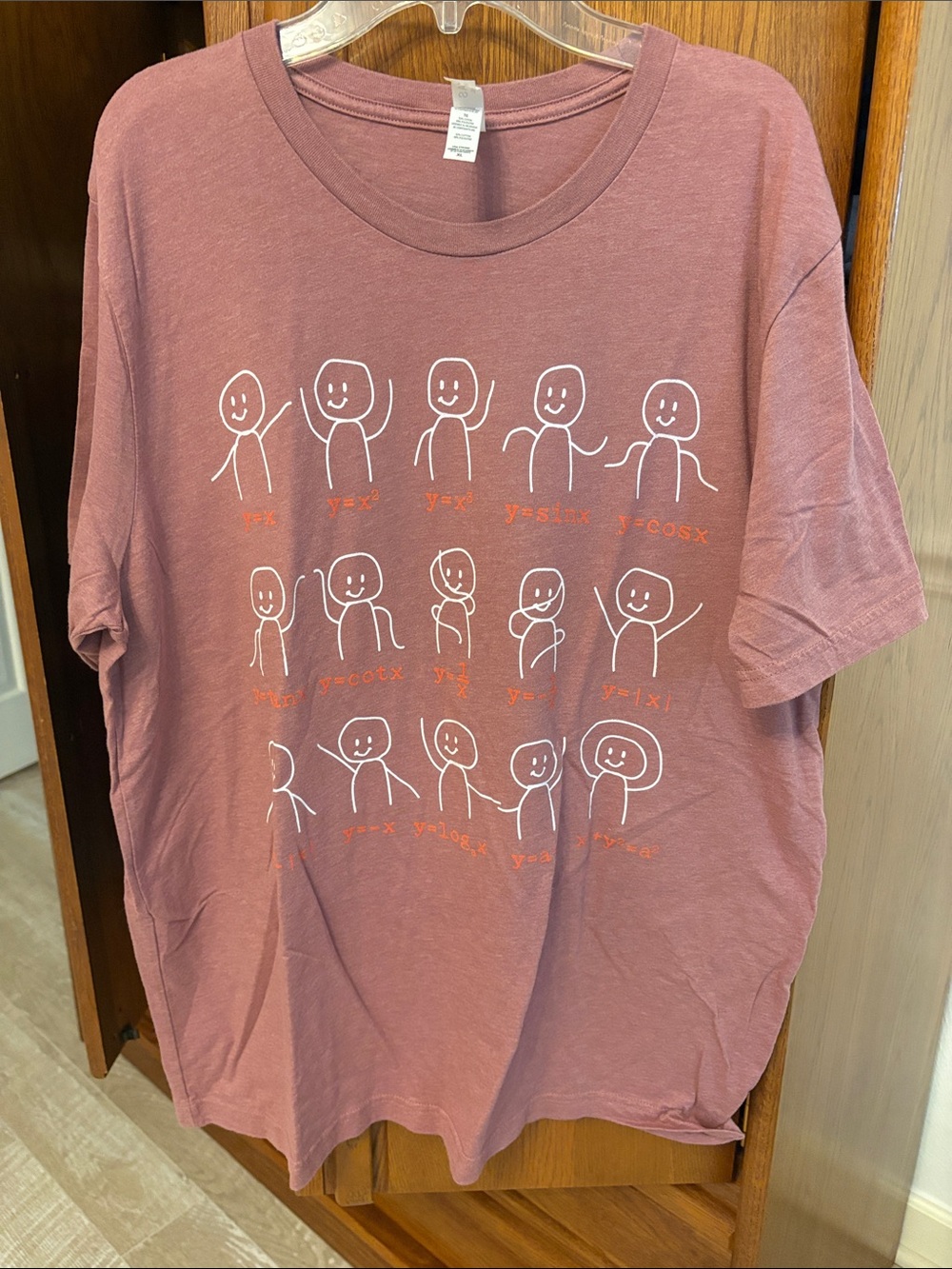 Bella Canvas Dusty Rose Kids Math Stick Figure Tee